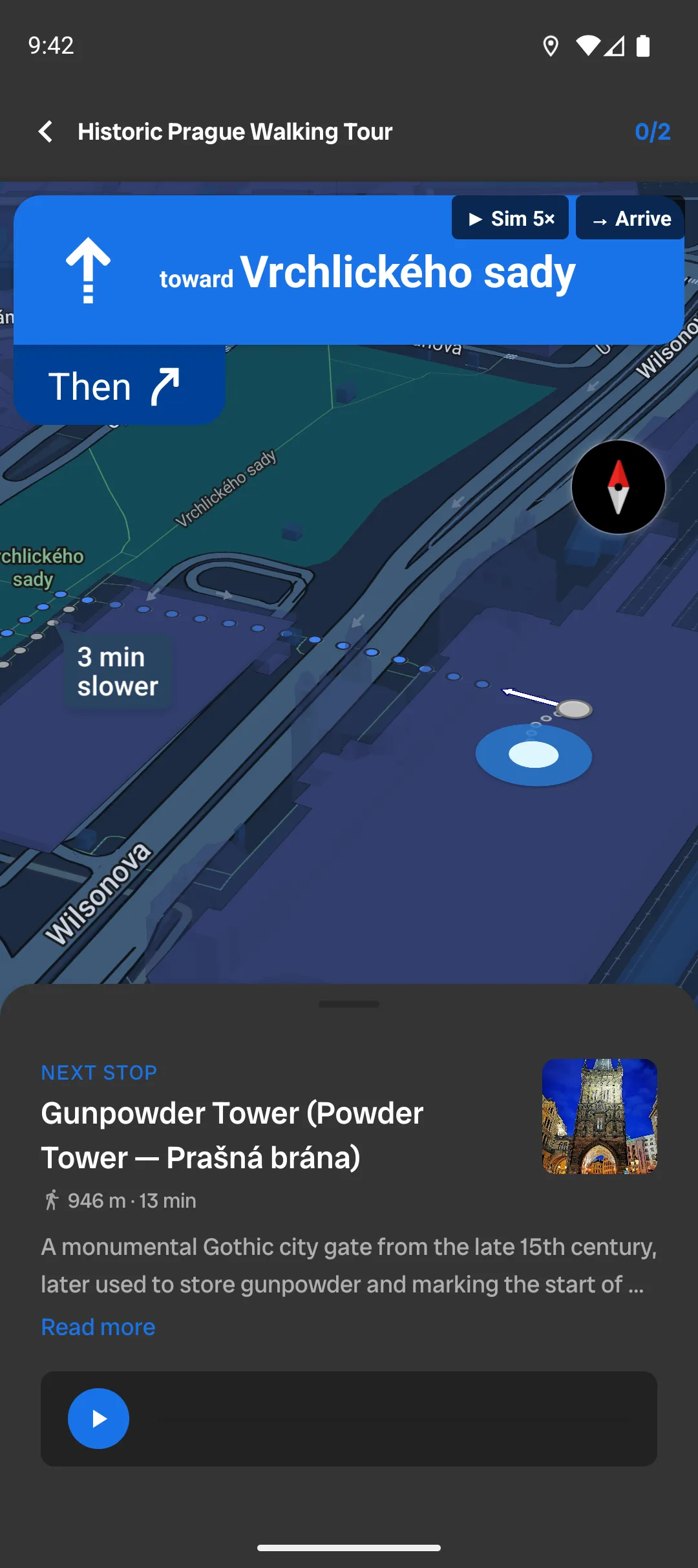 AI Guide navigation screen